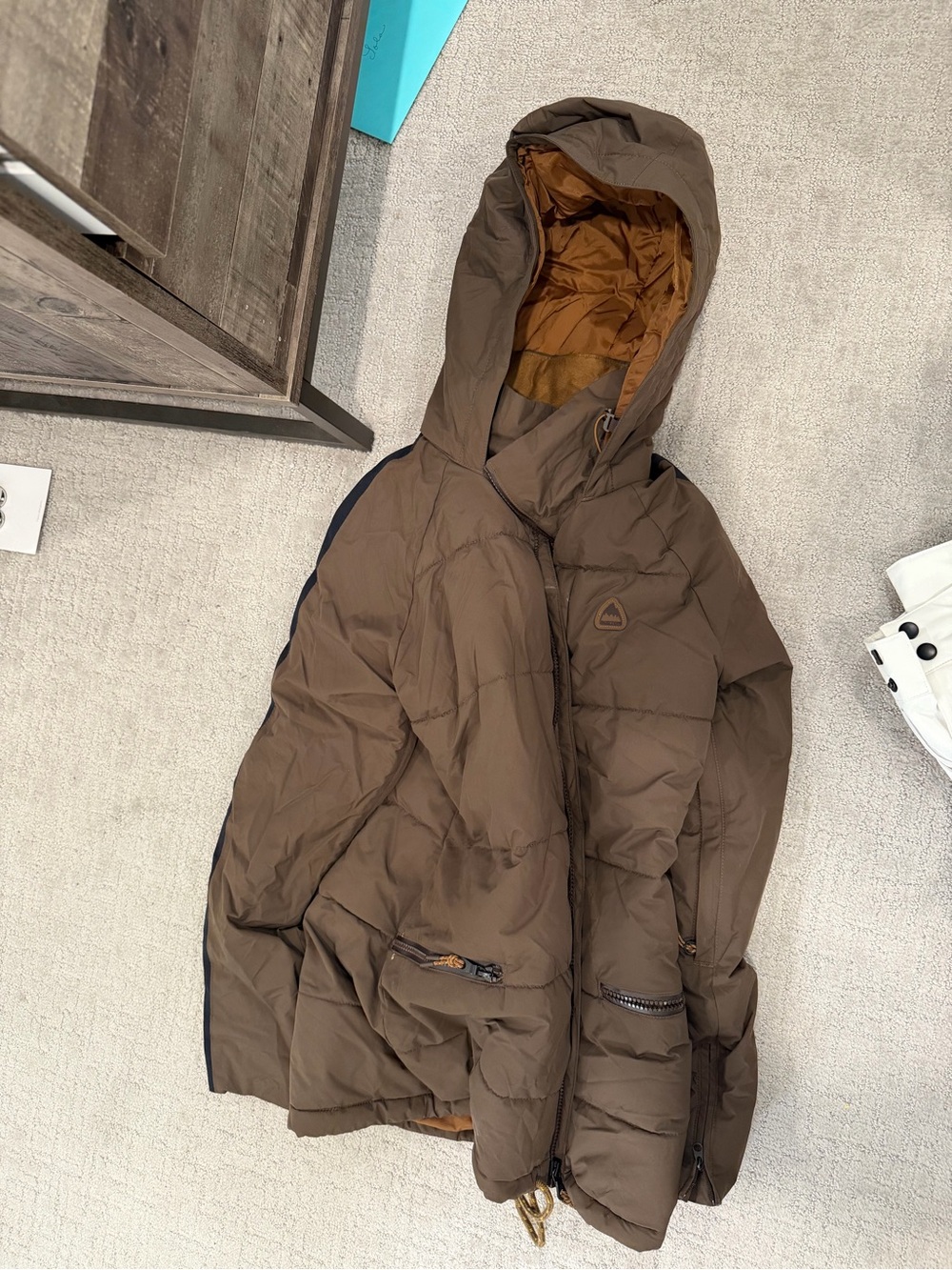 Women's Brown Hooded Puffer Jacket
